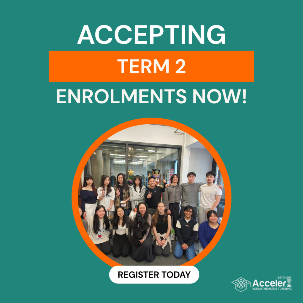 VCE Maths Tutor, Term 2 2026 Enrolment